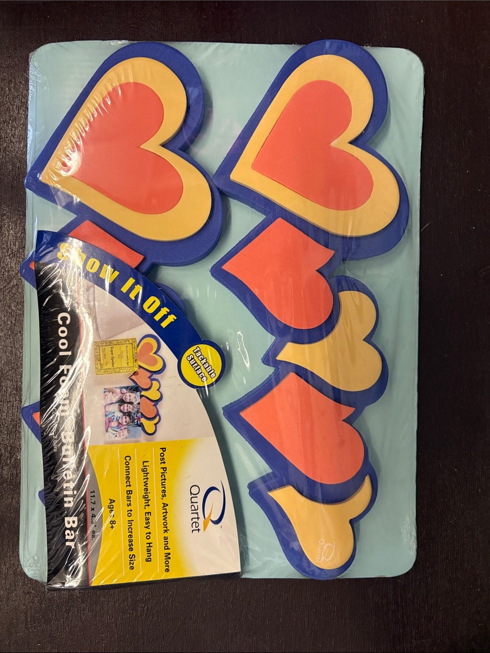 Heart Foam Garland - Blue, Yellow & Orange